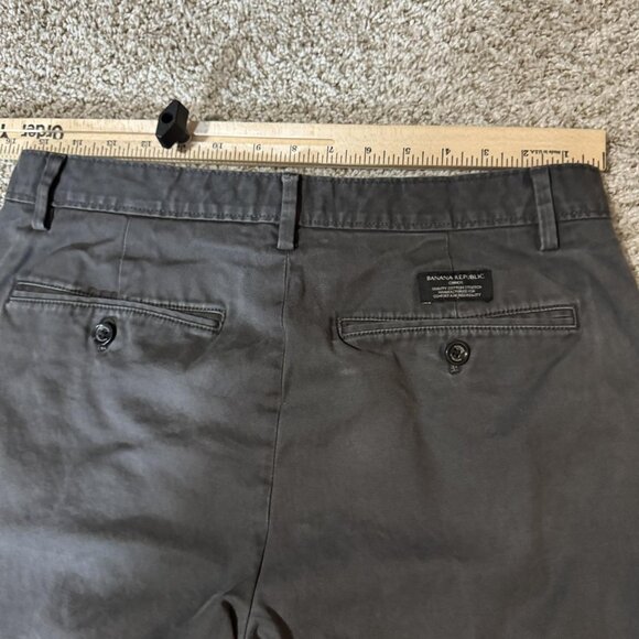 Banana Republic Fulton Chino Pants Mens 31x32 Gray Stretch Slim Fit Casual - Picture 8 of 11